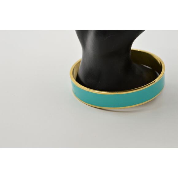 Banana Republic Statement Bracelet Bangle Gold Aqua Turquoise Blue Mint BinO - Picture 9 of 9
